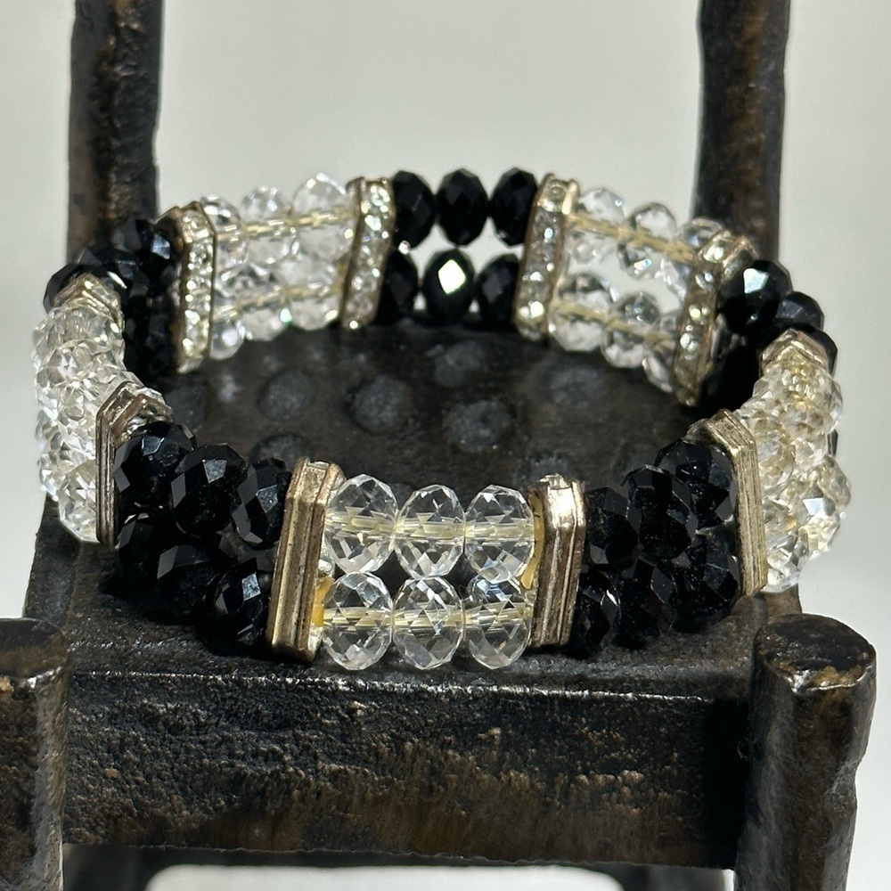 3/$25 Giorgio Fiorelli  rhinestone, clear crystals, stretch elastic bracelet
